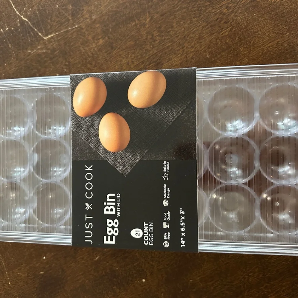 Just Cook Clear Egg Storage Container with Transparent Design 21 egg